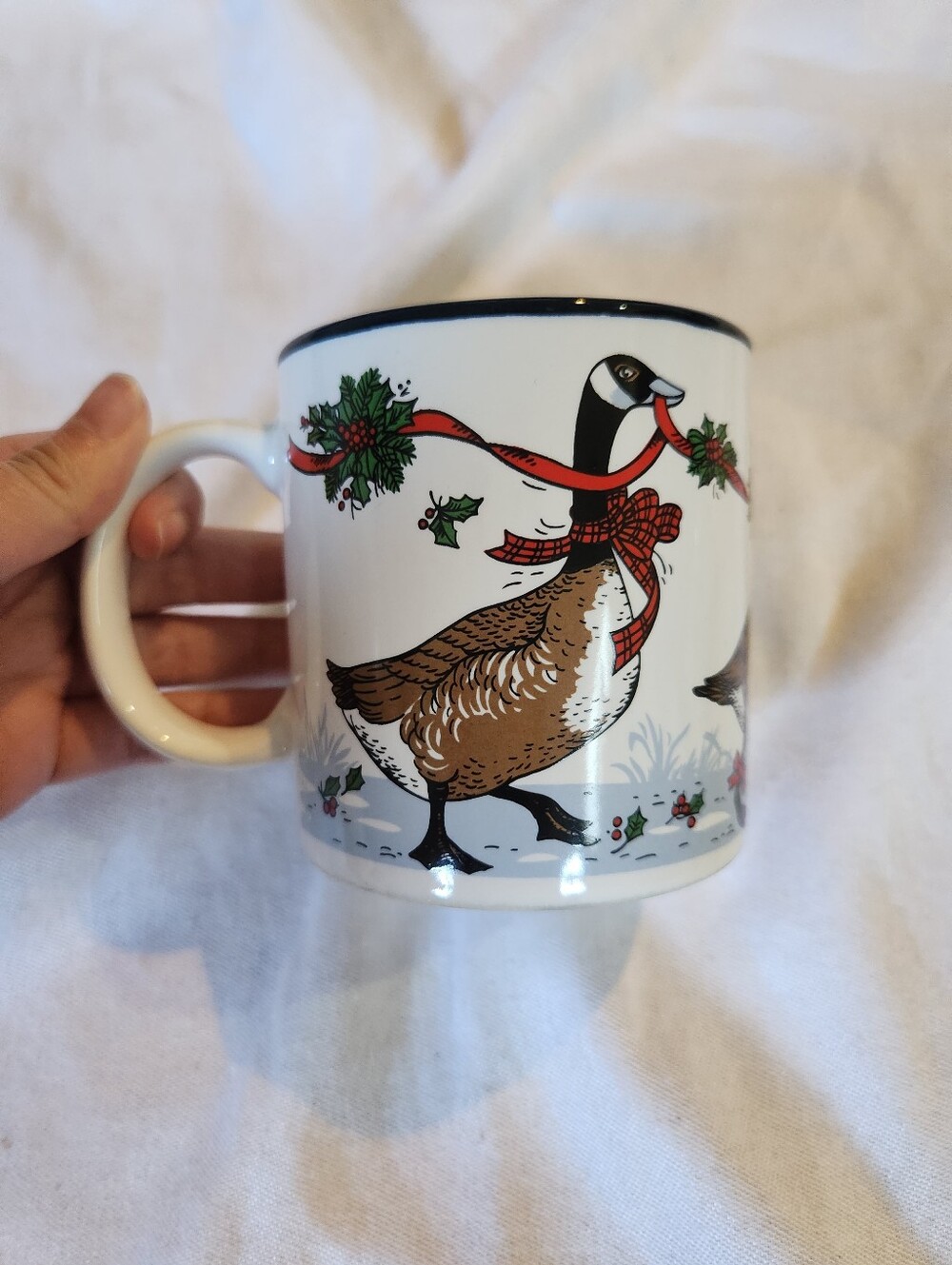 Vintage Potpourri Press Christmas Goose Mug Holiday Coffee Cup Japan